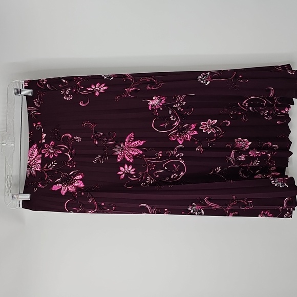 Chico's Dresses & Skirts - Chico's Pleated Purple Paisley Floral Cottagecore Soft Flowy Midi Skirt Sz:14